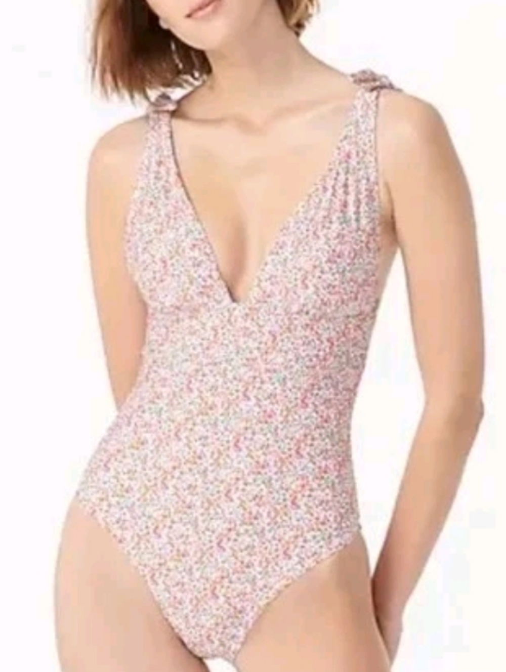J. Crew Pink Floral One-Piece Swimsuit
